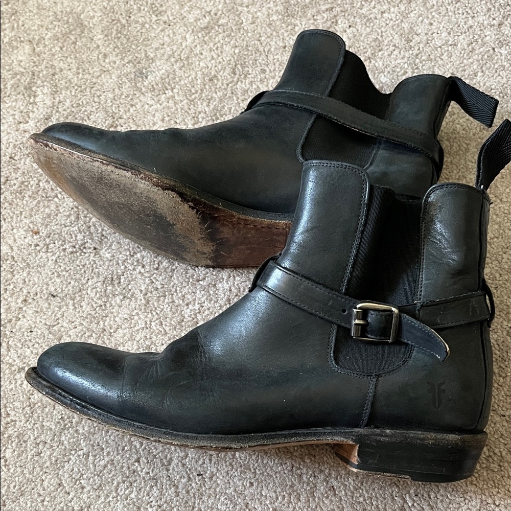 Frye Black Leather Chelsea Boots